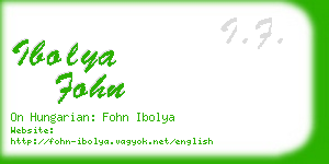 ibolya fohn business card